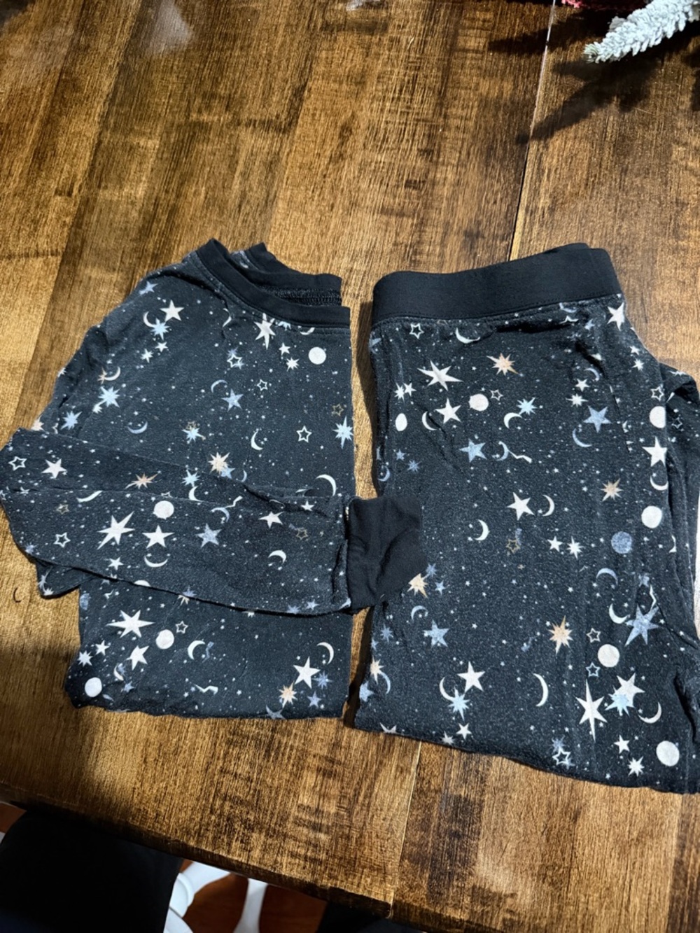 Little Sleepies Black Star & Moon Pajama Set with White and Pale Blue Accents